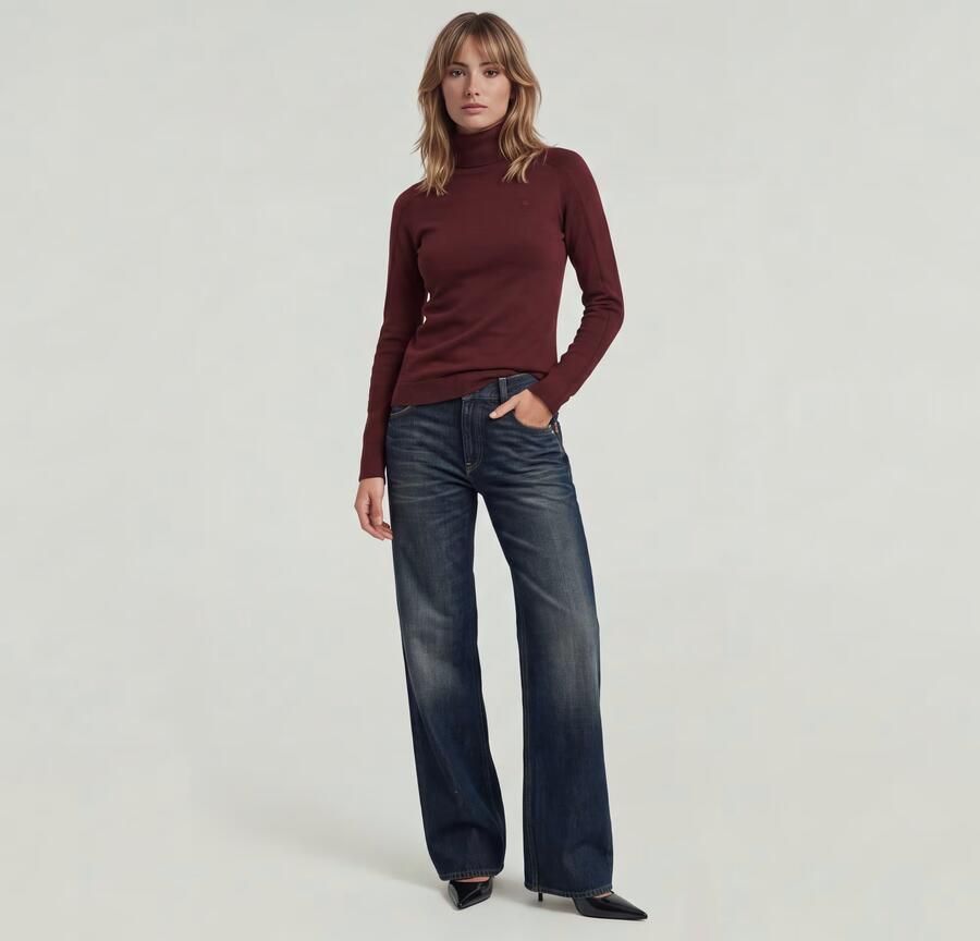 G-Star RAW Core Turtle Slim Gebreide Trui Rood Dames - Foto 4