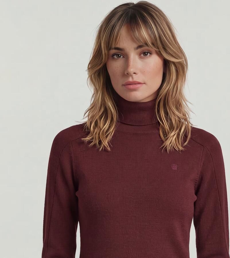 G-Star RAW Core Turtle Slim Gebreide Trui Rood Dames - Foto 5
