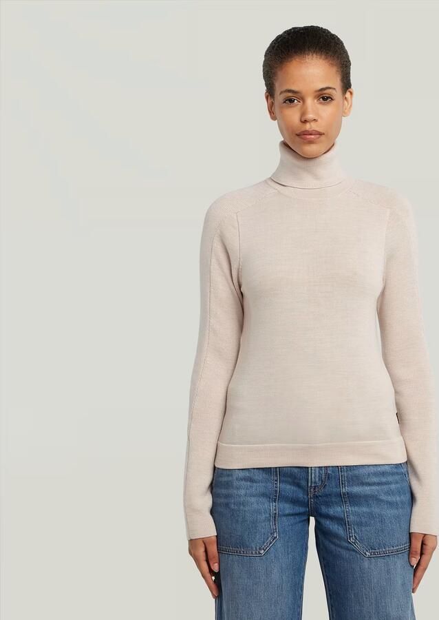 G-Star RAW Core Turtle Slim Gebreide Trui Wit Dames
