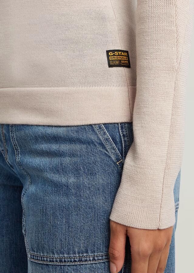 G-Star RAW Core Turtle Slim Gebreide Trui Wit Dames - Foto 5