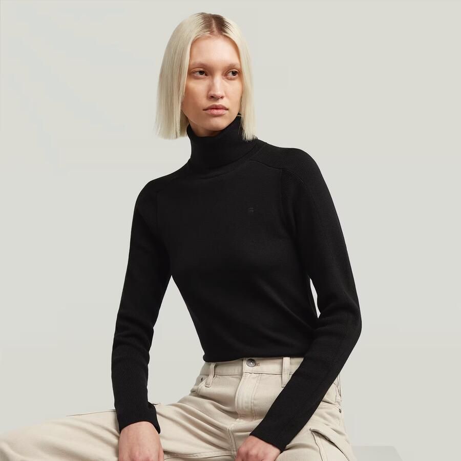G-Star RAW Core Turtle Slim Gebreide Trui Zwart Dames - Foto 2