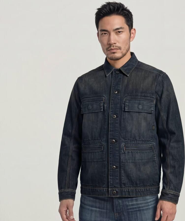 G-Star RAW Correct Regular Overshirt Donkerblauw Heren