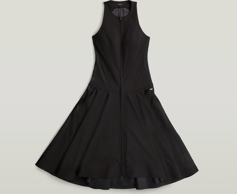 G-Star RAW Corset Flare Jurk Zwart Dames