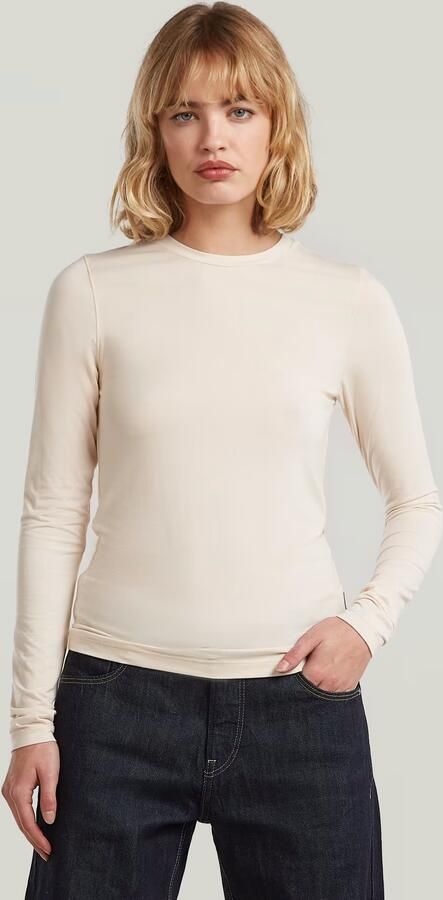 G-Star RAW Crew Slim T-Shirt Wit Dames