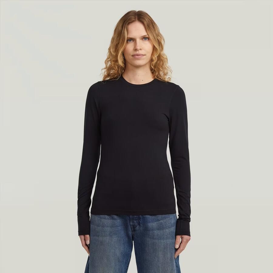 G-Star RAW Crew Slim T-Shirt Zwart Dames