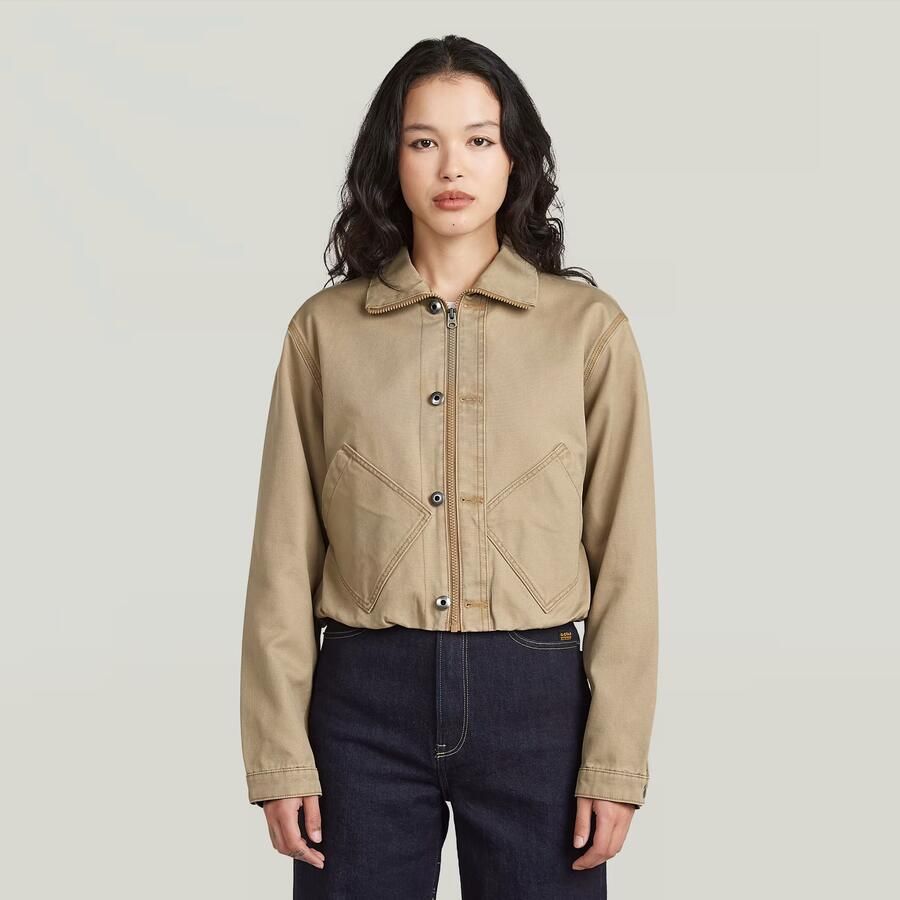 G-Star RAW Cropped Barn Jack Beige Dames