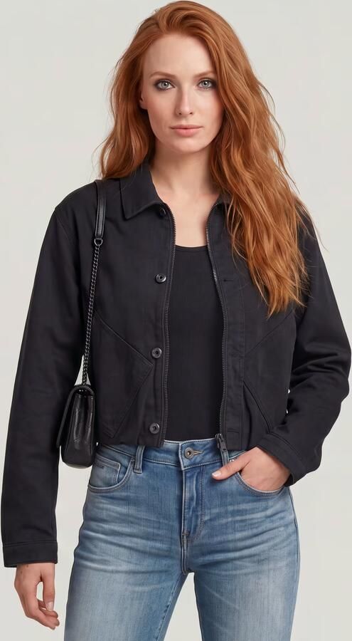 G-Star RAW Cropped Barn Jack Zwart Dames - Foto 5