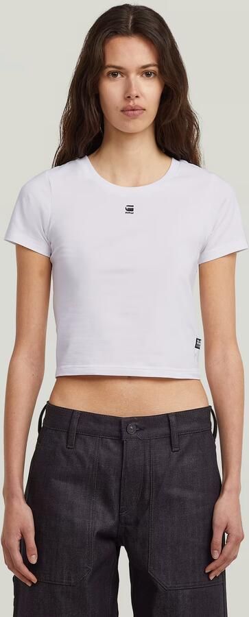 G-Star RAW Cropped Mini Slim Top Wit Dames - Foto 6