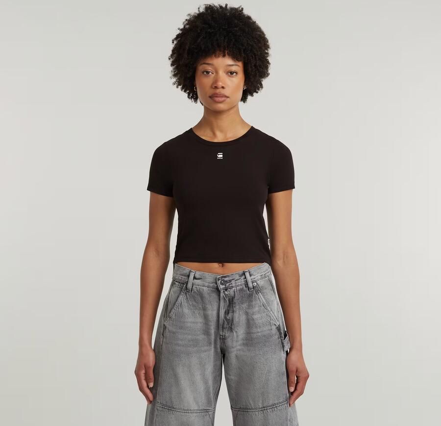 G-Star Raw Top D26446-3310 CROPPED MINI-6484 BLACK - Foto 7