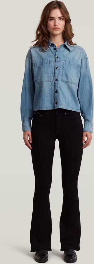 G-Star RAW Cropped Relaxed Overhemd Midden blauw Dames - Foto 7