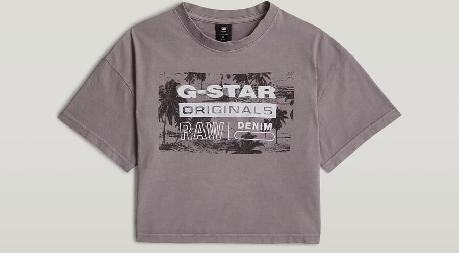 G-Star RAW Cropped Relaxed T-Shirt voor meisjes Grijs meisjes - Foto 3