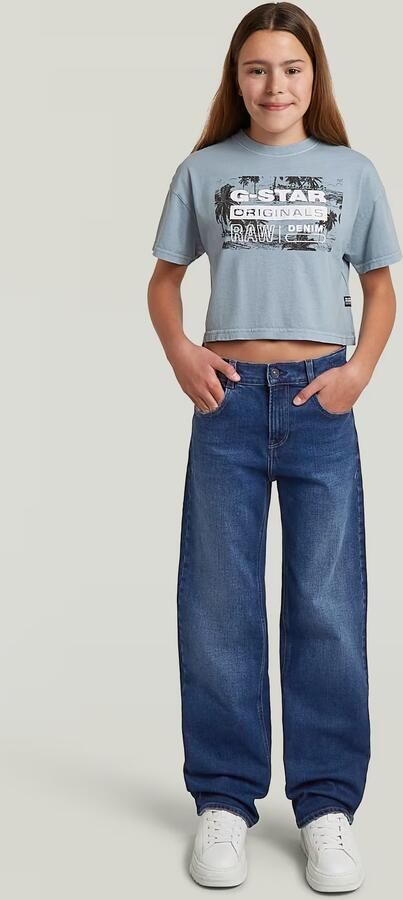 G-Star RAW Cropped Relaxed T-Shirt voor meisjes Lichtblauw meisjes - Foto 6