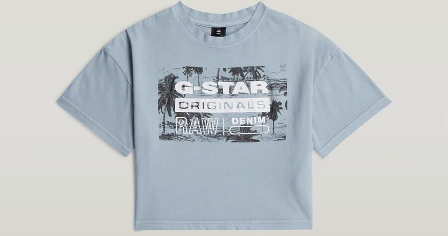 G-Star RAW Cropped Relaxed T-Shirt voor meisjes Lichtblauw meisjes - Foto 4