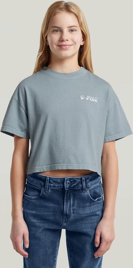 G-Star RAW Cropped Relaxed T-Shirt voor meisjes Lichtblauw meisjes