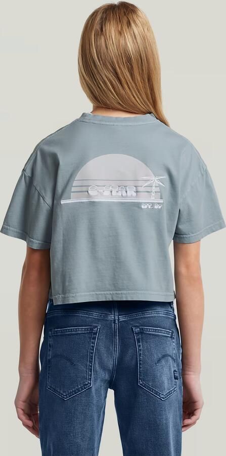 G-Star RAW Cropped Relaxed T-Shirt voor meisjes Lichtblauw meisjes - Foto 5