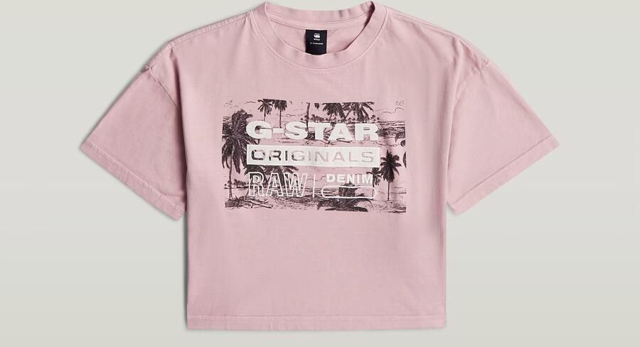 G-Star RAW Cropped Relaxed T-Shirt voor meisjes Roze meisjes - Foto 3