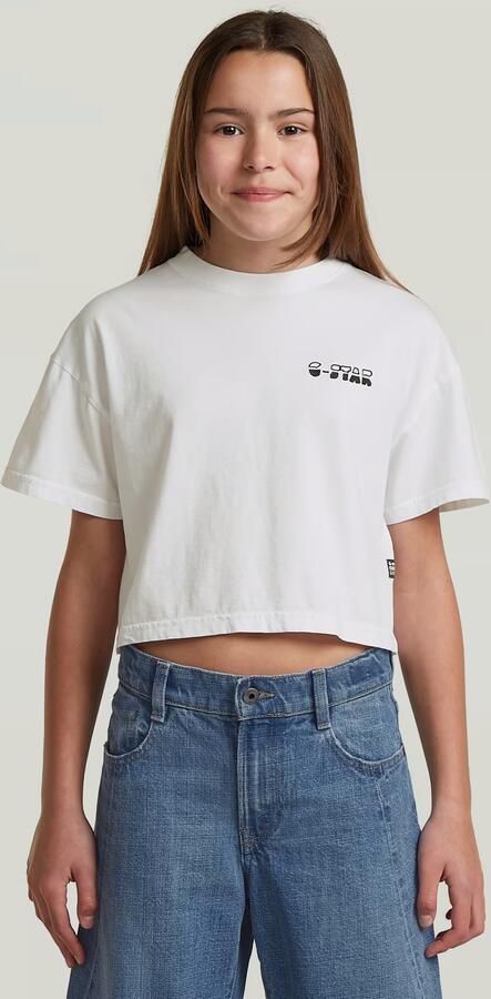 G-Star RAW Cropped Relaxed T-Shirt voor meisjes Wit meisjes - Foto 4