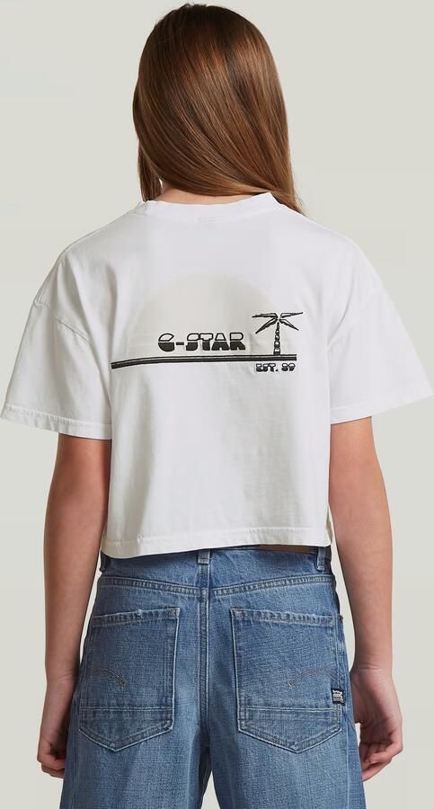 G-Star RAW Cropped Relaxed T-Shirt voor meisjes Wit meisjes - Foto 7