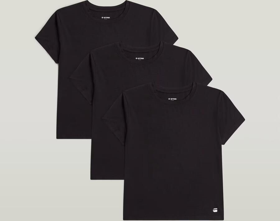 G-Star RAW T-shirt SERPENTINE 3 PACK BABY TEES met ronde hals figuuraccentuerend (set 3-delig)