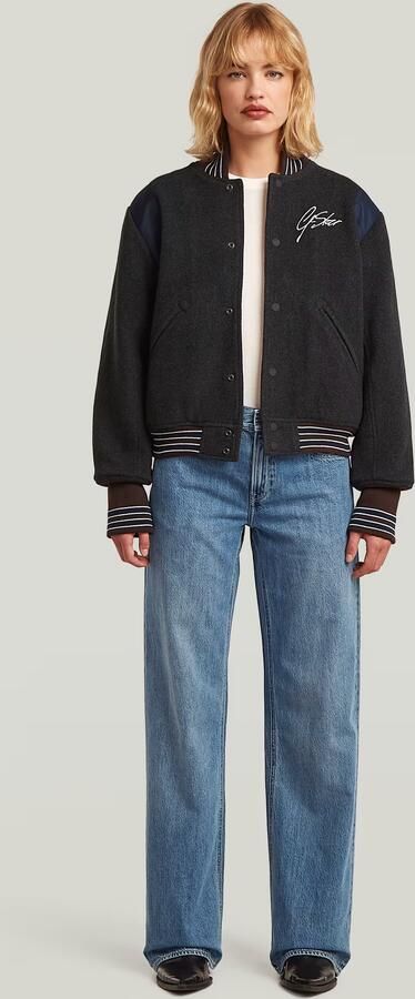 G-Star RAW Cropped Varsity Bomberjack Grijs Dames - Foto 6