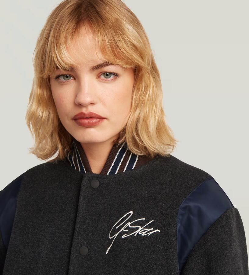 G-Star RAW Cropped Varsity Bomberjack Grijs Dames - Foto 3