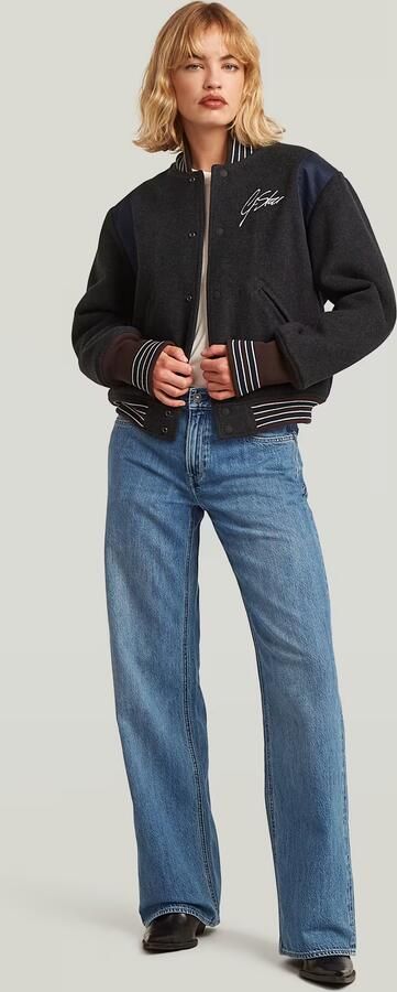 G-Star RAW Cropped Varsity Bomberjack Grijs Dames - Foto 7
