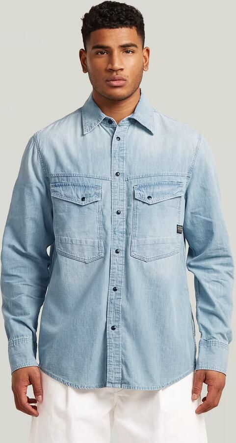 G-Star Raw regular fit vrijetijdsoverhemd met borstzakken model 'dakota' - Foto 4