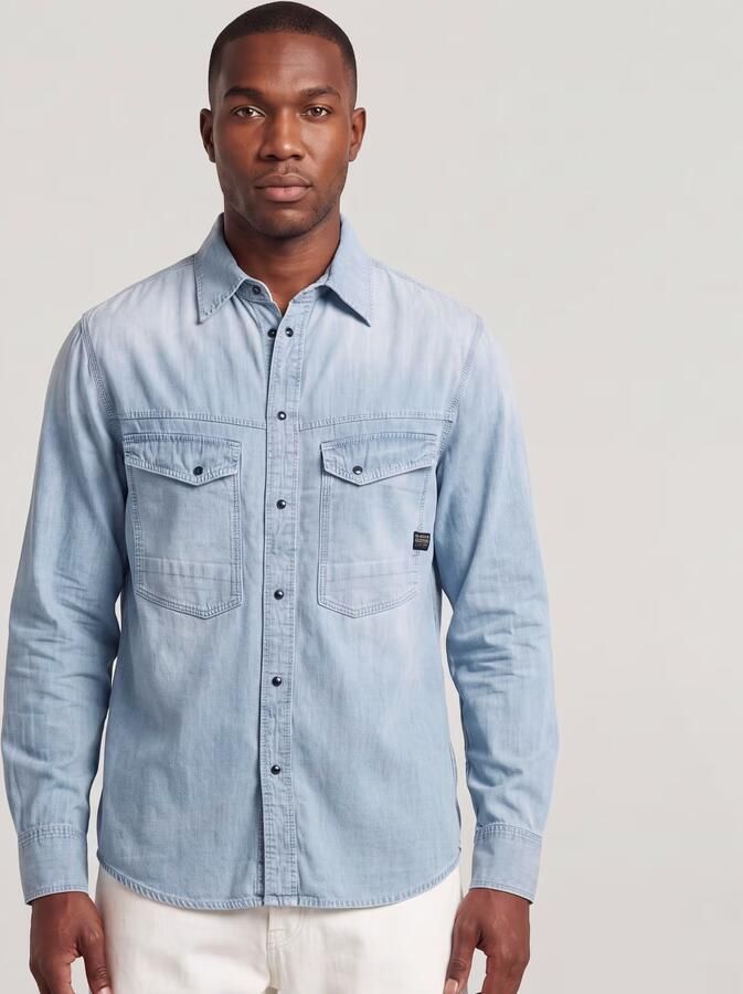 G-Star Raw regular fit vrijetijdsoverhemd met borstzakken model 'dakota' - Foto 6