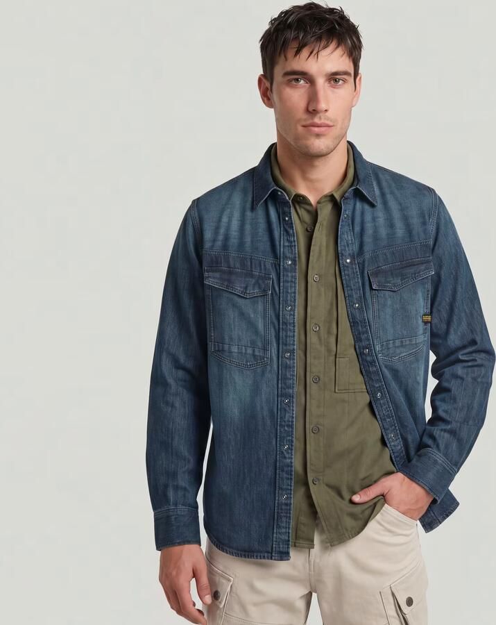 G-Star RAW Dakota Regular Overhemd Donkerblauw Heren - Foto 4