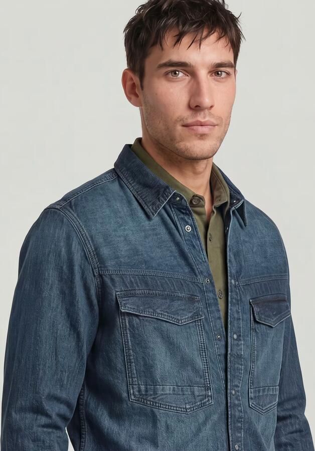 G-Star RAW Dakota Regular Overhemd Donkerblauw Heren - Foto 5