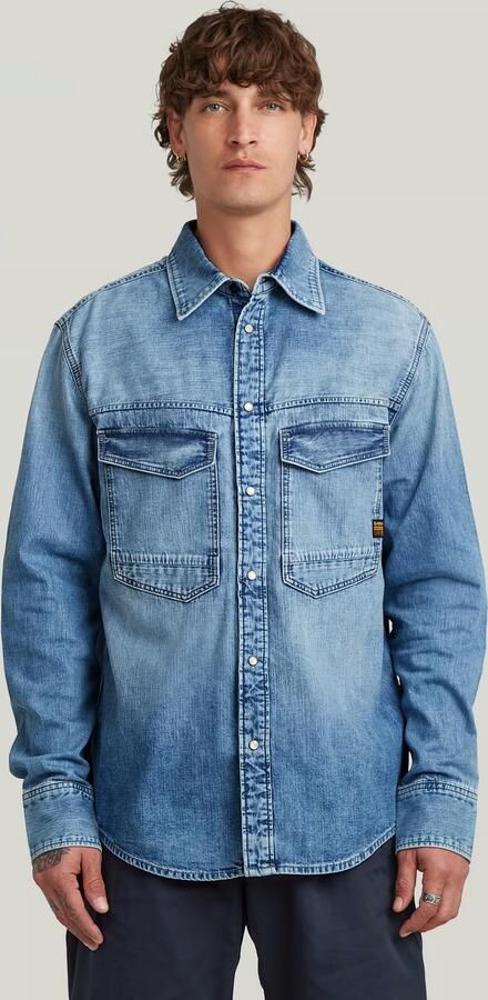 G-Star Raw relaxed fit jeanshemd van puur katoen met drukknopen - Foto 4