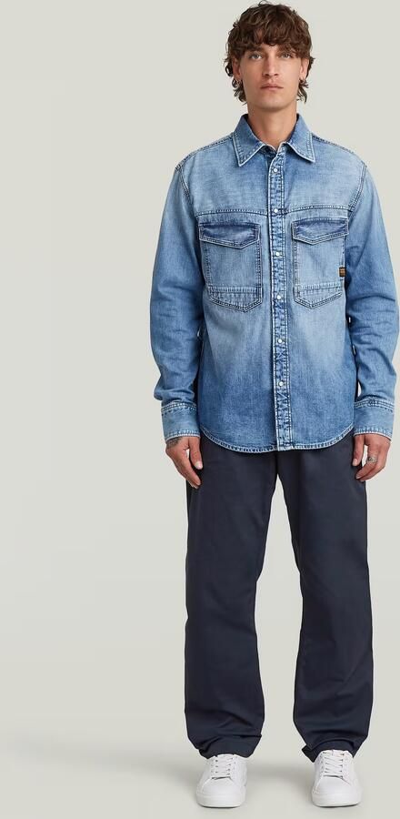 G-Star Raw relaxed fit jeanshemd van puur katoen met drukknopen - Foto 7