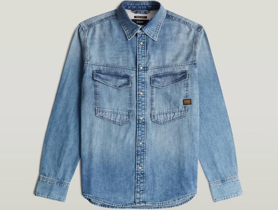 G-Star Raw relaxed fit jeanshemd van puur katoen met drukknopen