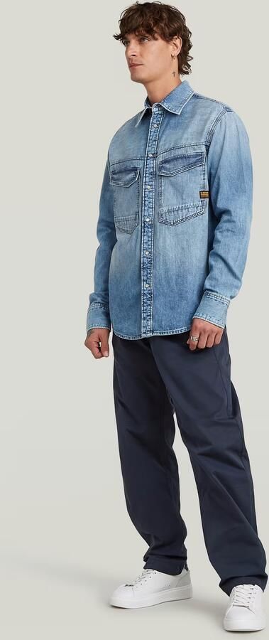 G-Star Raw relaxed fit jeanshemd van puur katoen met drukknopen - Foto 8