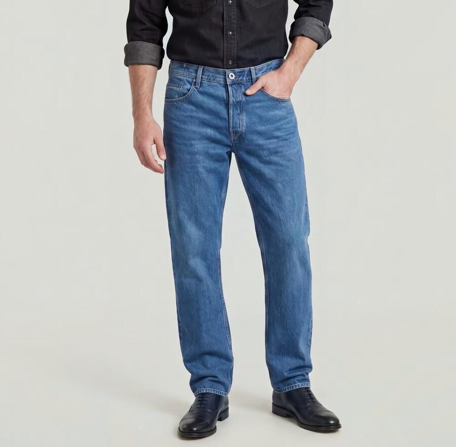 G-Star RAW Dakota Regular Straight Jeans Midden blauw Heren - Foto 7
