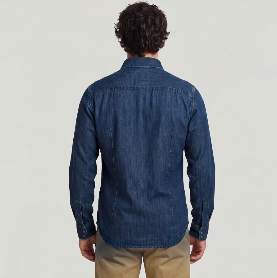 G-Star Raw Overhemd Lange Mouw D23616-D252 SLIM DENIM-G133 WORN IN DEEP SEA - Foto 5