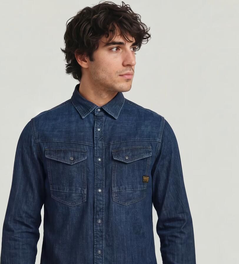 G-Star Raw Overhemd Lange Mouw D23616-D252 SLIM DENIM-G133 WORN IN DEEP SEA - Foto 7