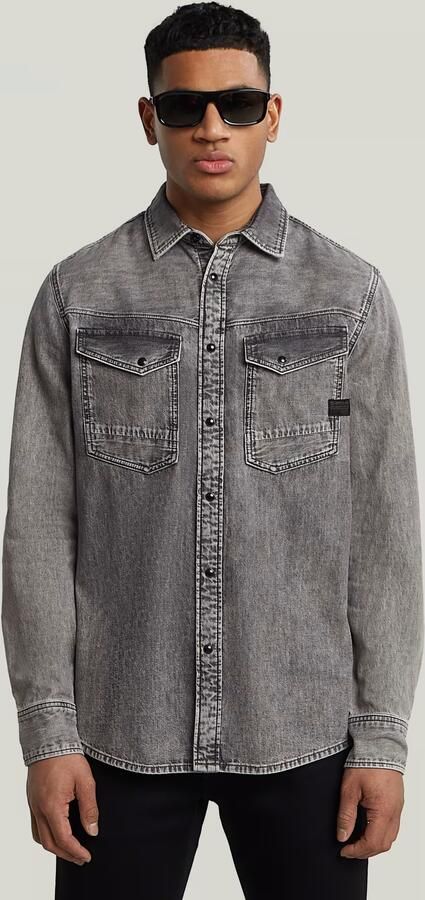 G-Star Raw Overhemd Lange Mouw D23616-D540-H162 SUN FADE GRAPHITE GREY