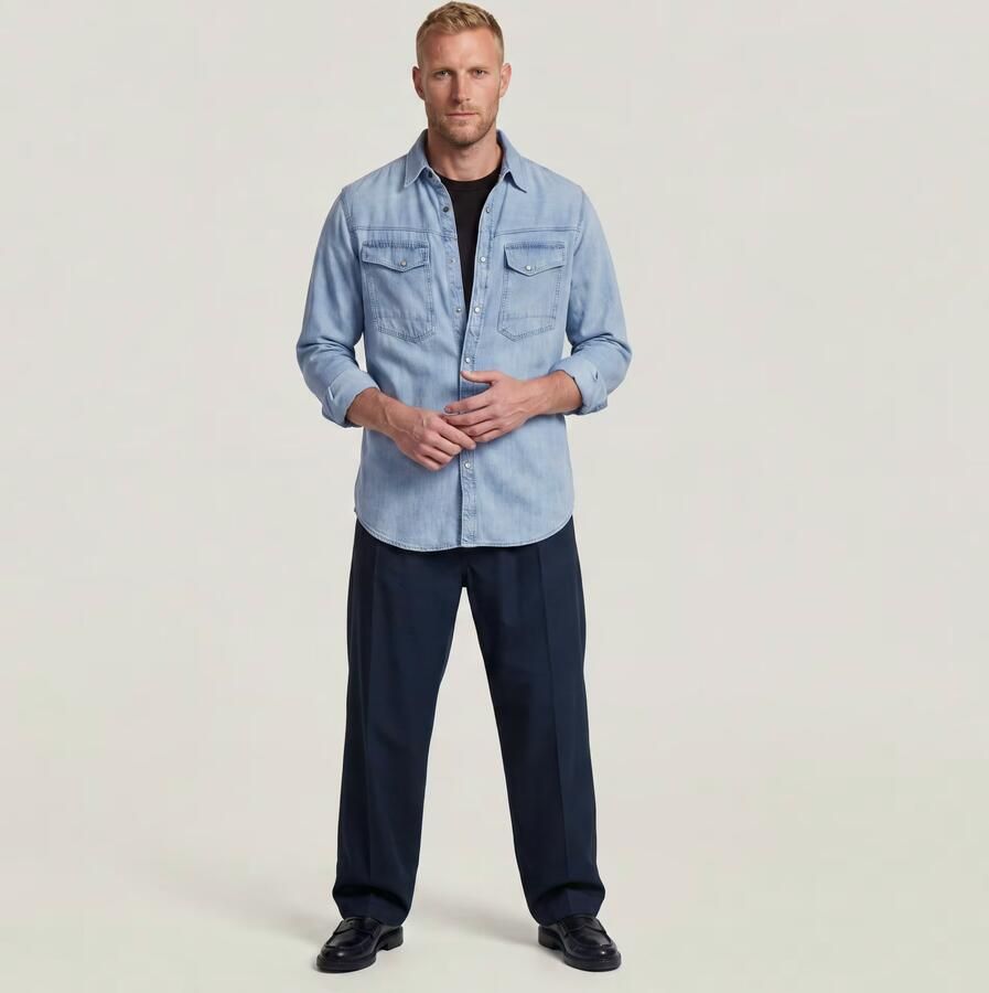 G-Star Raw Overhemd Lange Mouw D23616-D252 SLIM DENIM-G342 SUN FADED BLUE MIST - Foto 13
