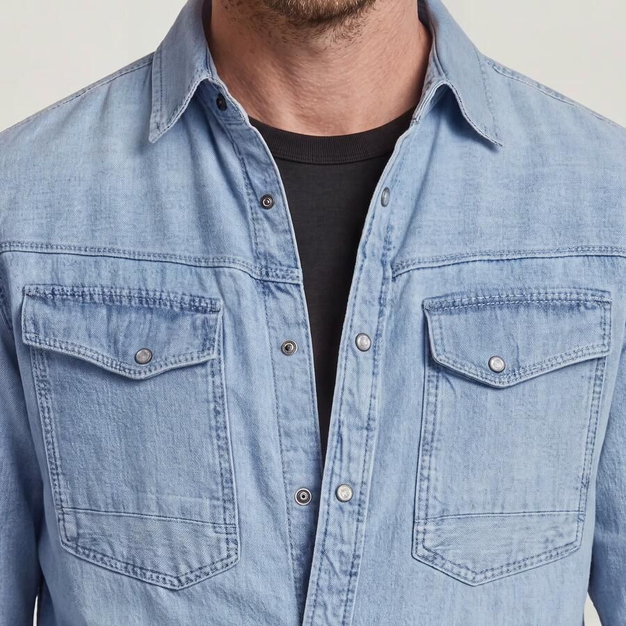 G-Star Raw Overhemd Lange Mouw D23616-D252 SLIM DENIM-G342 SUN FADED BLUE MIST - Foto 12