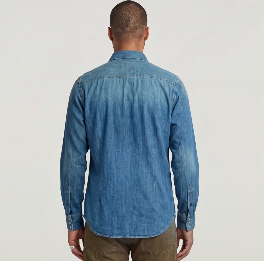 G-Star Raw Overhemd Lange Mouw D23616-D252 SLIM DENIM-D891 FADED CRICKET - Foto 8