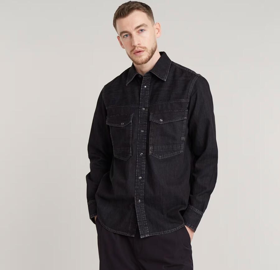 G-Star Raw Slim fit jeansoverhemd met labeldetail model 'Dakota'