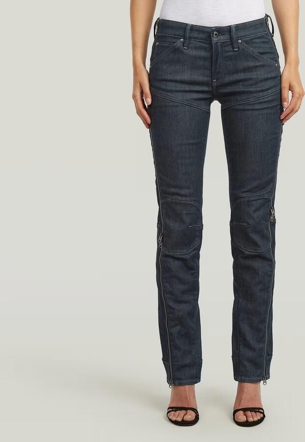 G-Star RAW Dartt Zip Slim Jeans Donkerblauw Dames