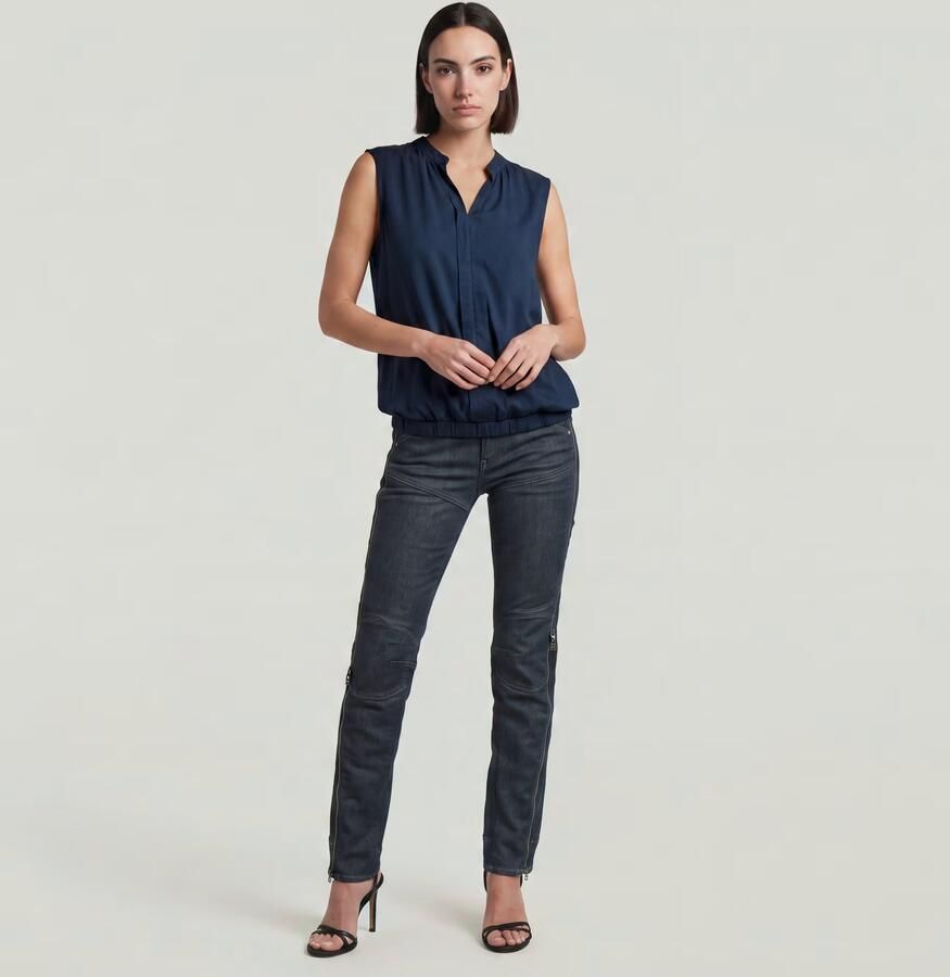G-Star RAW Dartt Zip Slim Jeans Donkerblauw Dames - Foto 3