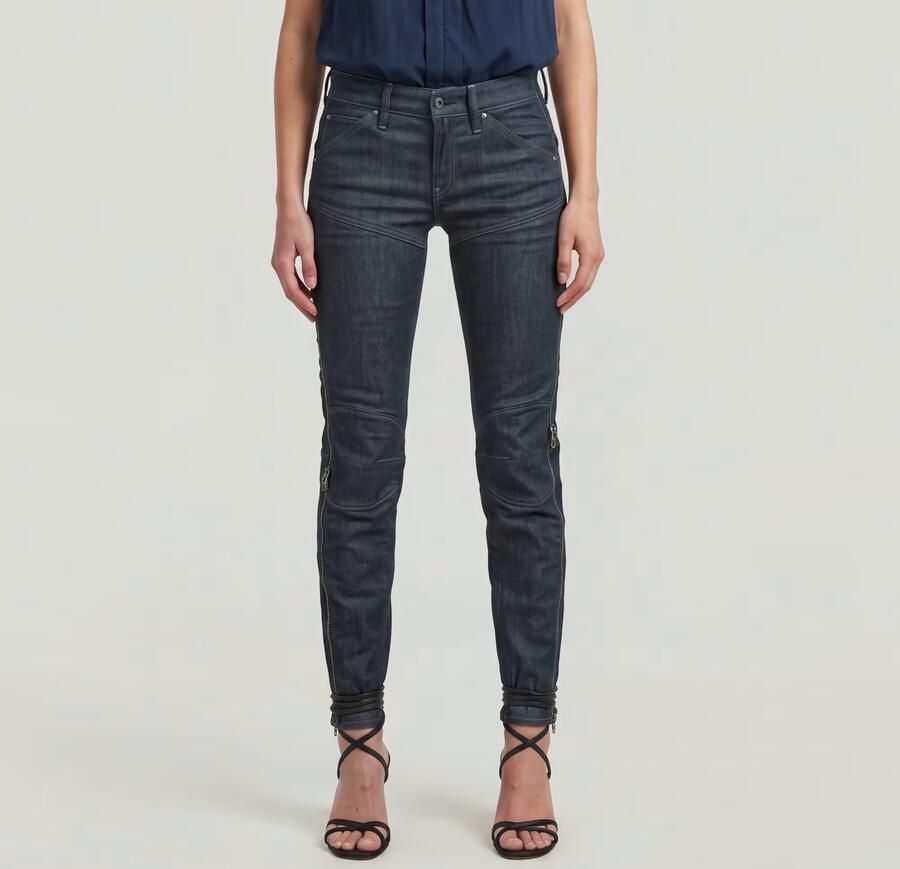 G-Star RAW Dartt Zip Slim Jeans Donkerblauw Dames - Foto 4