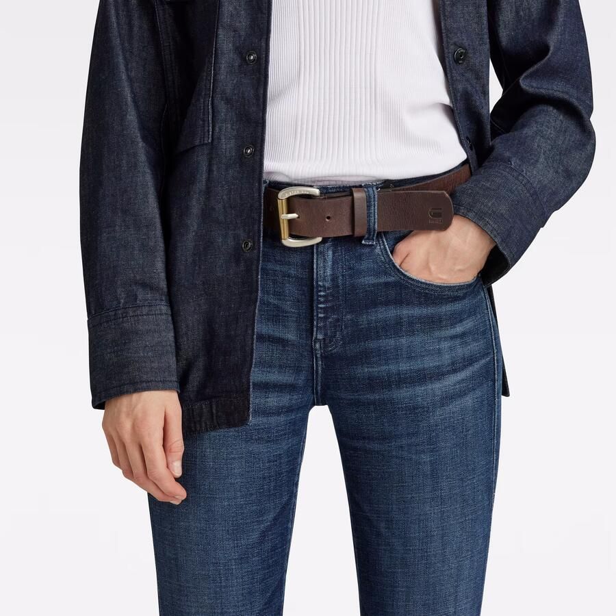 G-Star RAW Leren riem Dast belt versterkt met klinknagels