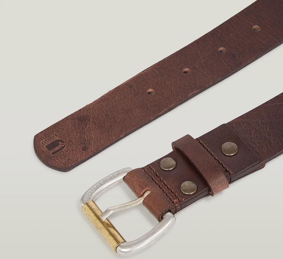 G-Star RAW Leren riem Dast belt versterkt met klinknagels - Foto 3