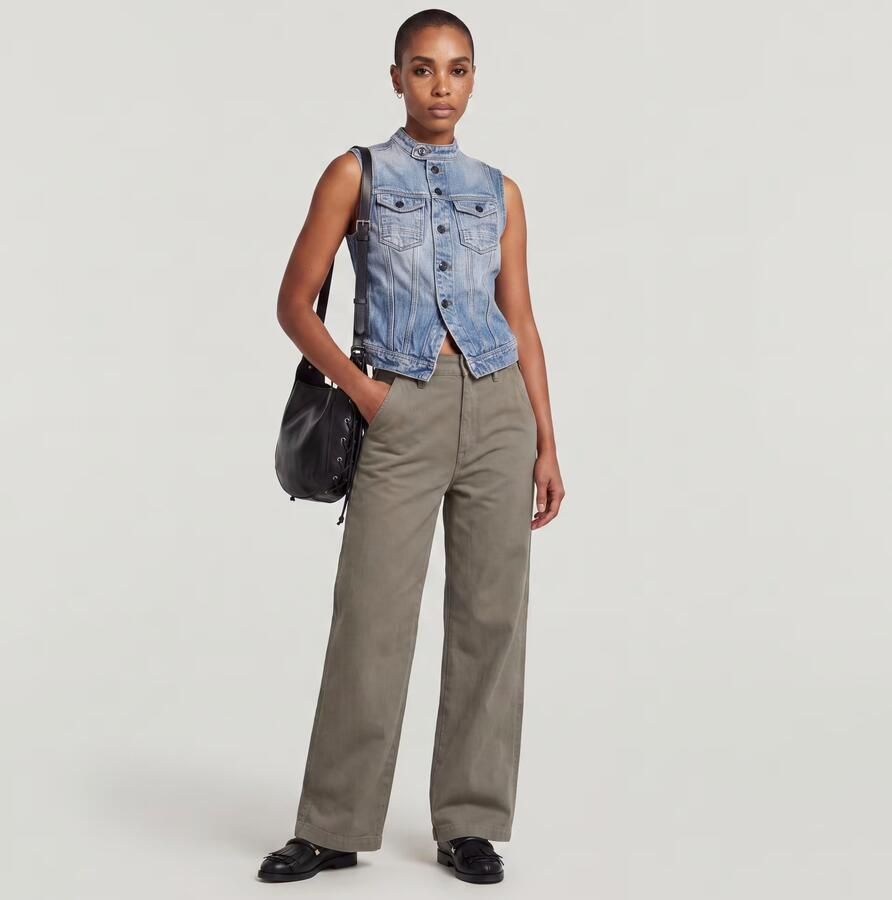 G-Star RAW Deck 2.0 High Loose Chino Bruin Dames - Foto 3