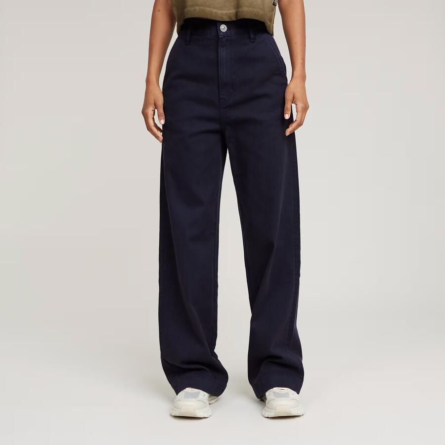 G-Star RAW Deck 2.0 High Loose Chino Donkerblauw Dames - Foto 7