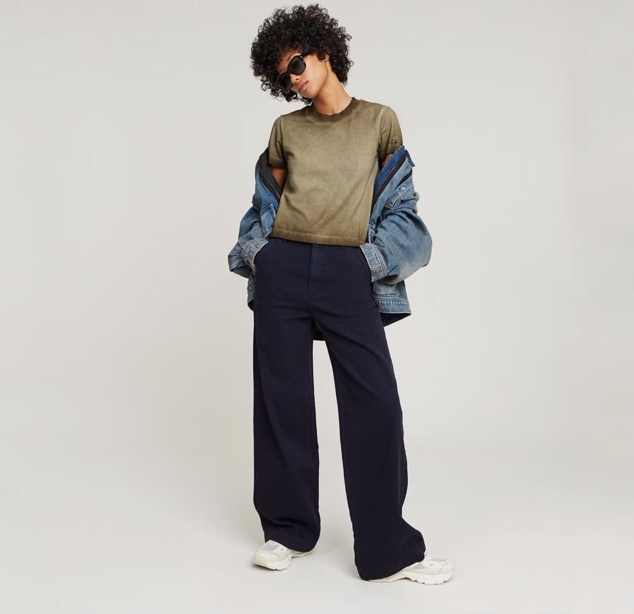 G-Star RAW Deck 2.0 High Loose Chino Donkerblauw Dames - Foto 4